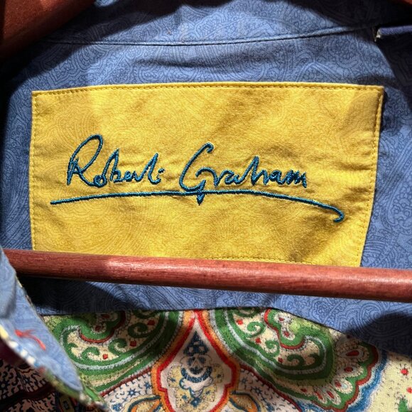 ROBERT GRAHAM MULTICOLORED BUTTON DOWN SHIRT-MENS LARGE - Picture 4 of 4